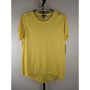 Multiples Yellow Short Sleeve Tunic Length Top Modal Blend